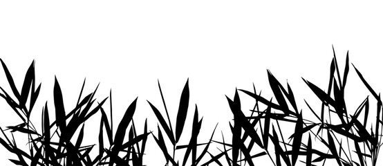 Summer floral silhouettes. Black basis for design on white background universal