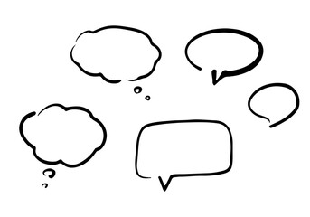 手描きの吹き出しセット　文字　イラスト　フレーム　落書き　飾り　装飾　對話框