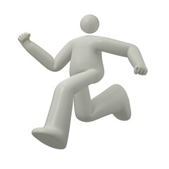 Running forward, dynamic motion, business casual