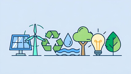 hand drawing light bulb with recycle symbol