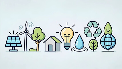 hand drawing light bulb with recycle symbol