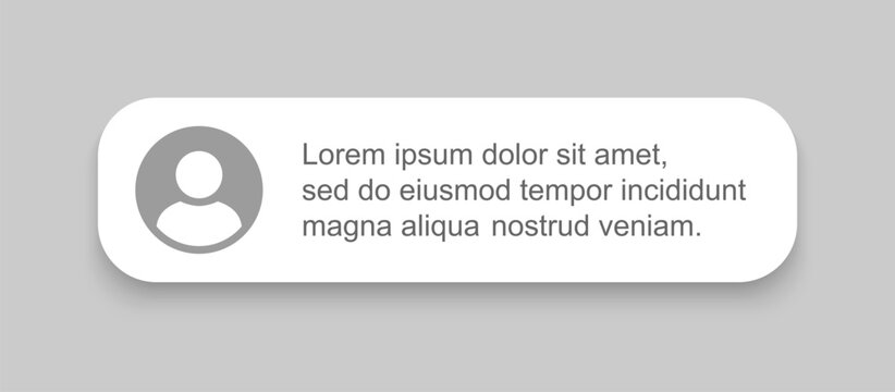 Notification box template, screen online messages mockup