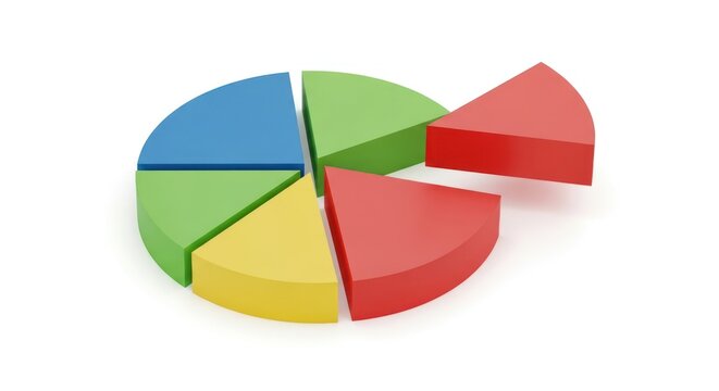 Colorful chart segments showing business data analysis concept