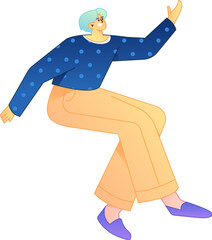 Human figure sitting pose, vector flat gradient illustration from the internet
