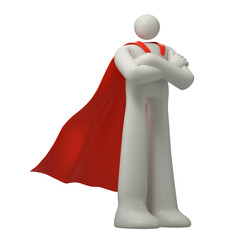 Man with a Hero's Cape, Ready to Lead, Embracing Success
