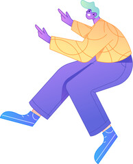 Human figure sitting pose, vector flat gradient illustration from the internet
