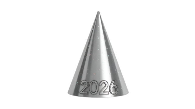 2026 Party Hat – Metallic Silver Design for New Year Ideal for Valentine’s Day, love and spiritual projects, greeting cards, apps, and social media. Includes high-quality scalable PNGs for T-shirts.