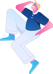 Human figure sitting pose, vector flat gradient illustration from the internet
