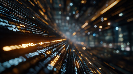 Digital Pathways: Dynamic streams of data flow across a modern cityscape, representing the constant evolution of technology. These glowing lines of information weave a mesmerizing pattern.