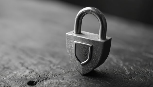 Secure Https Certificate Connection With Black And White Shield And Padlock Web Symbols, Encrypted Payment Safeguards, Data Security Technology, Privacy Indicator.