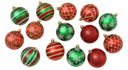 Festive Christmas Ornaments A Colorful Collection for Holiday Decor.