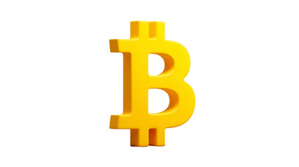 Obraz premium Bitcoin symbol yellow 3D isolated on transparent background digital currency finance cryptocurrency modern minimal economic concept investment