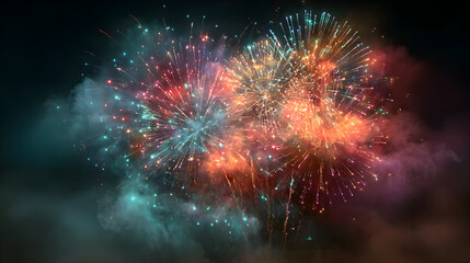 abstract colorful fireworks