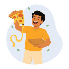 World Pizza Day Celebration Pizza Illustration
