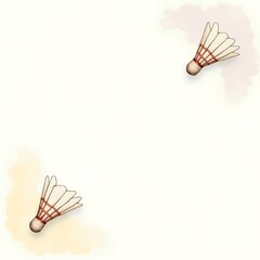 Badminton Shuttlecock Watercolor Frame
