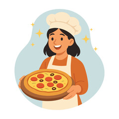 World Pizza Day Celebration Pizza Illustration