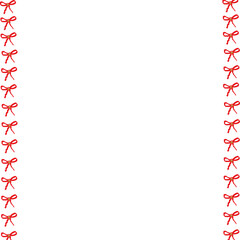 Fototapeta premium Christmas Bow Border – Festive Red Ribbon Frame for Holiday Designs
