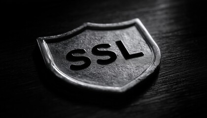 Secure Https Certificate Connection With Black And White Secured Shield And Padlock Web Symbols: A Protected Payment Idea, Safe Data Encryption Technology, And Privacy Sign.