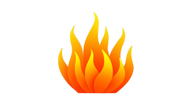Flame fire orange heat burn energy abstract icon symbol isolated graphic illustration danger hot element glowing bright shape design vector warning light warmth hazard safety emergency power