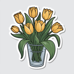 Bundle Flowers and Plant pots. illustration