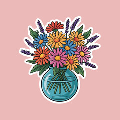 Bundle Flowers and Plant pots. illustration