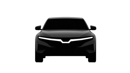 Sleek black electric car front view modern design minimalistic headlights aerodynamic shape futuristic style luxury vehicle urban transportation innovation technology sophistication