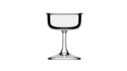 Silver goblet reflective metal cup elegant stemware isolated on transparency background classic design luxury drinkware sophisticated shiny minimalist celebration