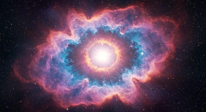 Cosmic nebula formation vivid colors illustration - Powered by Adobe