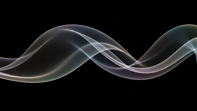 Elegant abstract waves flowing smoothly against a stark black background for modern designs - Powered by Adobe