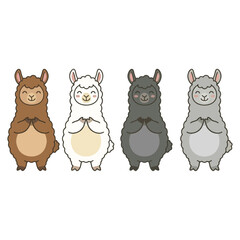 Naklejka premium Cute Llama Set