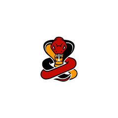 Angry Cobra Coiled Logo for Esports Gaming or Security Brand