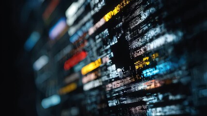 Abstract digital glitch effect with noise looped background. Error signal loop. Virus code and software hack concept. Cyber security - Powered by Adobe