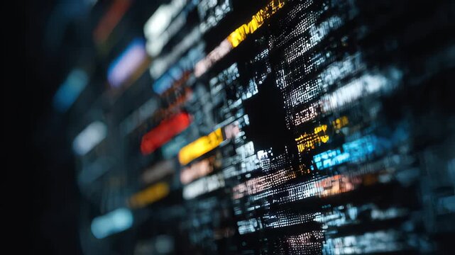 Abstract digital glitch effect with noise looped background. Error signal loop. Virus code and software hack concept. Cyber security - Powered by Adobe