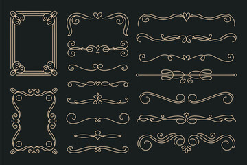 Decorative Flourishes for Elegant Designs Vintage Borders and Dividers
