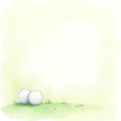 Golf Balls Green Field Background