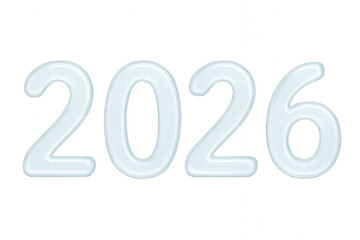 Brushed silver 2026 numbers on black background
