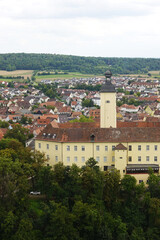 Fototapeta premium The view of Horneck castle in Gundelsheim, Baden Wuerttemberg, Germany