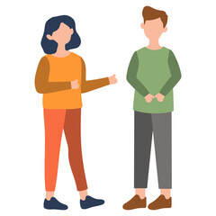 Fototapeta premium Two People Talking to Each Other Illustration