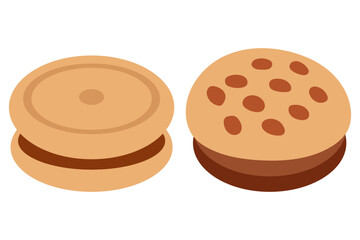 Two Delicious Cookies Food Illustration