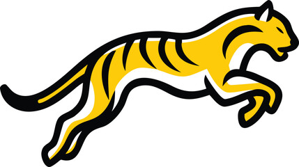 vector illustration of a tiger flying logo