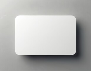Clean white blank card with rounded corners. Soft shadow creates depth on grey gradient background. Empty template design ready for product presentation, advertising, promotion, discount, vouchers,