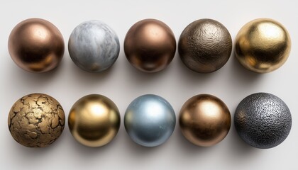 Realistic Elements For Bronze, Brass, Copper, And Silver Balls: Enhancing Your Decor With Metallic Elegance And Timeless Charm.