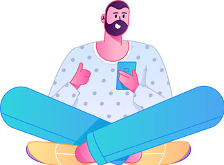 Human figure sitting pose, vector flat gradient illustration from the internet
