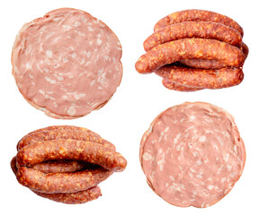 mortadella and bundle of hunters sausages cutout