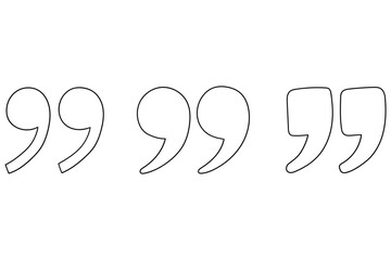 Naklejka premium Hand-drawn doodle set of quotation marks on a white background.