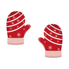 Christmas Gloves Illustration.