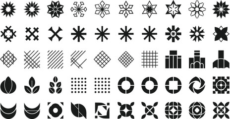 Abstract Geometric Shape Logo Element Icon Set Vector