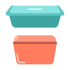 Two Colored Food Containers Illustration