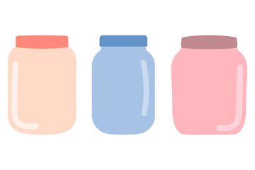 Pastel Colored Simple Jars Illustration