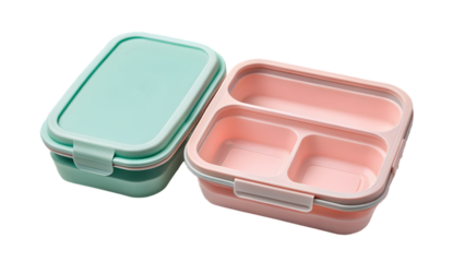 a collapsible silicone lunchbox in pastel color set